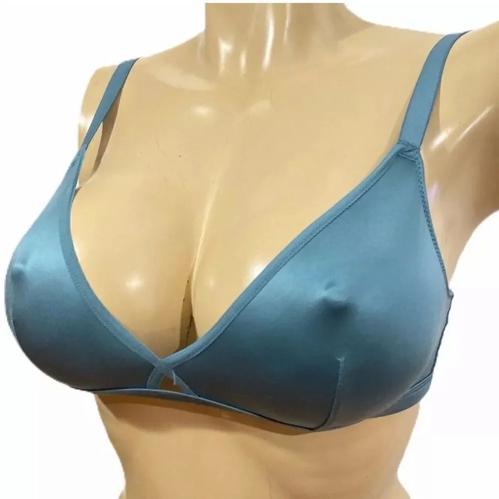 Victoria’s Secret Supersoft Satiny Unlined bralette bra teal Large